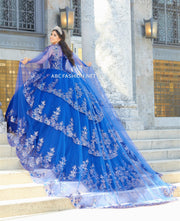 Cape Quinceanera Dress by House of Wu 26033C