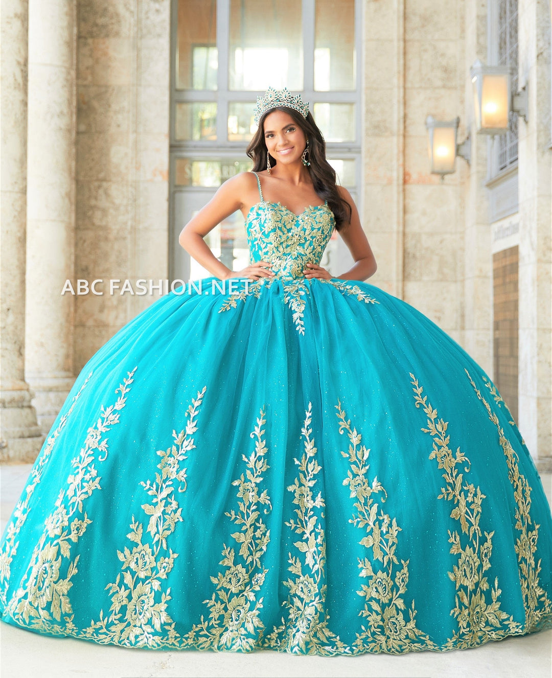 Cape Quinceanera Dress by House of Wu 26035C