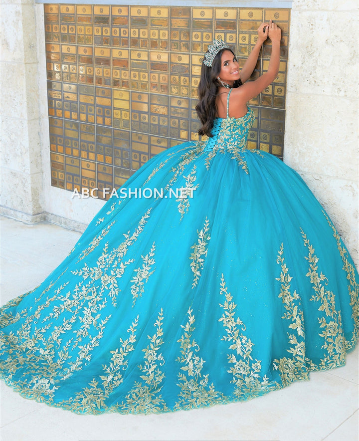 Cape Quinceanera Dress by House of Wu 26035C