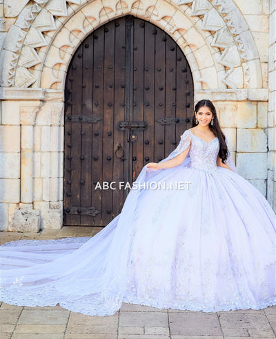 Cape Quinceanera Dress by House of Wu 26040C