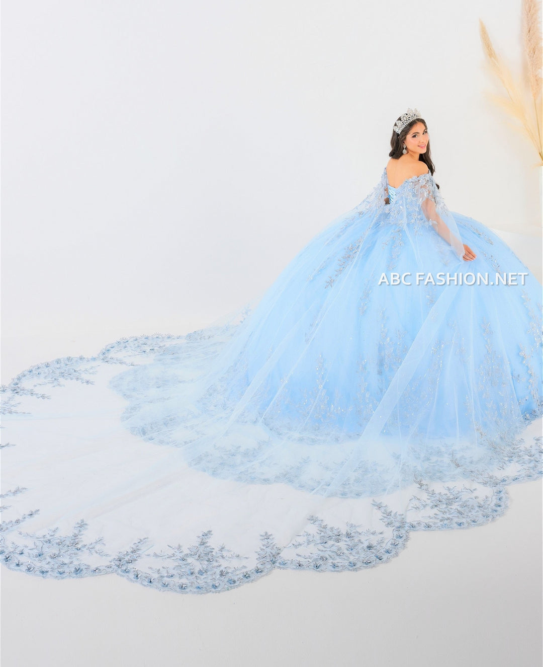 Cape Quinceanera Dress by House of Wu 26040C