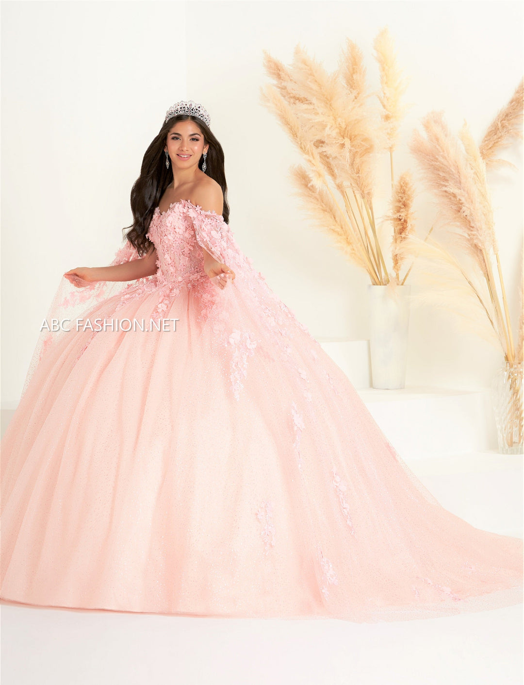 Cape Sleeve Quinceanera Dress by Fiesta Gowns 56454