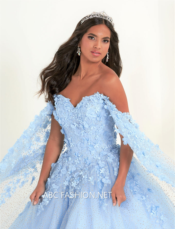 Cape Sleeve Quinceanera Dress by Fiesta Gowns 56454