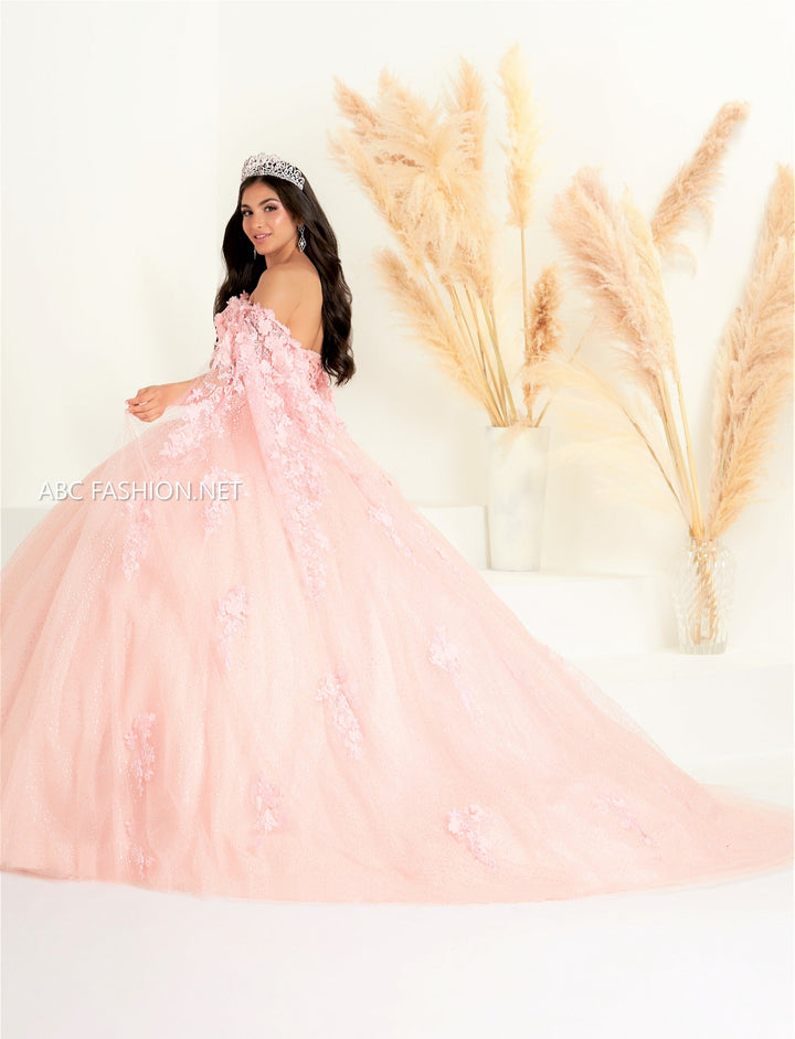 Cape Sleeve Quinceanera Dress by Fiesta Gowns 56454