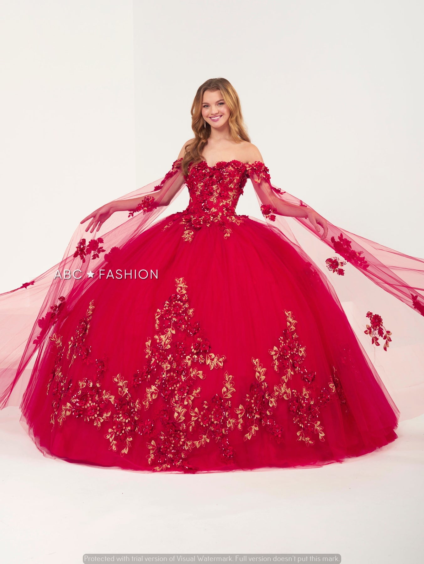 Cape Sleeve Quinceanera Dress by House of Wu 26008 – ABC Fashion