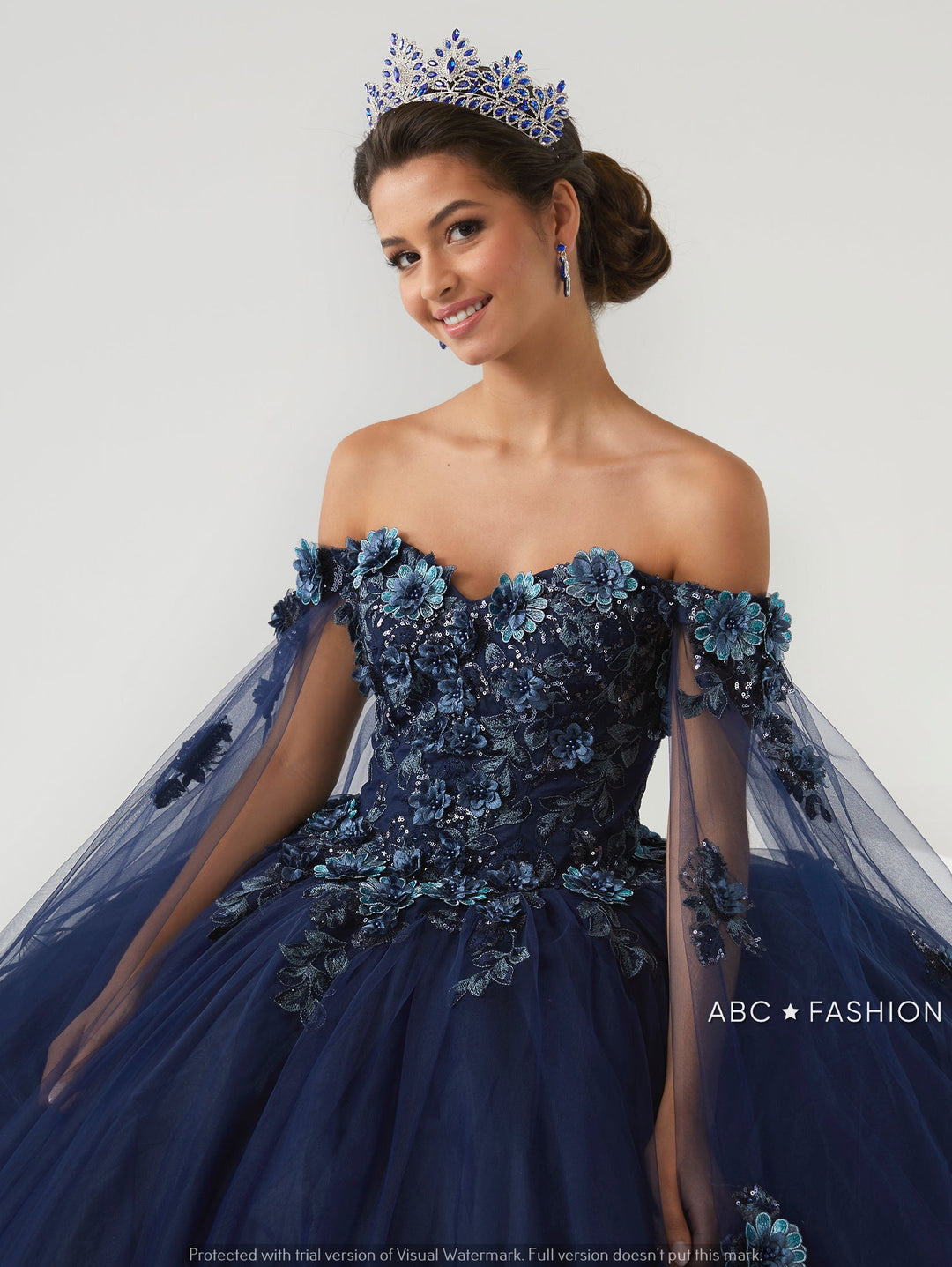 Cape Sleeve Quinceanera Dress by House of Wu 26008