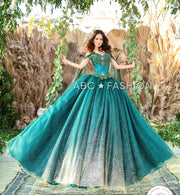 Cape Sleeve Quinceanera Dress by Ragazza D84-584