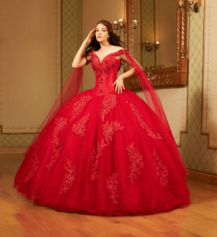 Cape Sleeve Quinceanera Dress by Ragazza D93-593