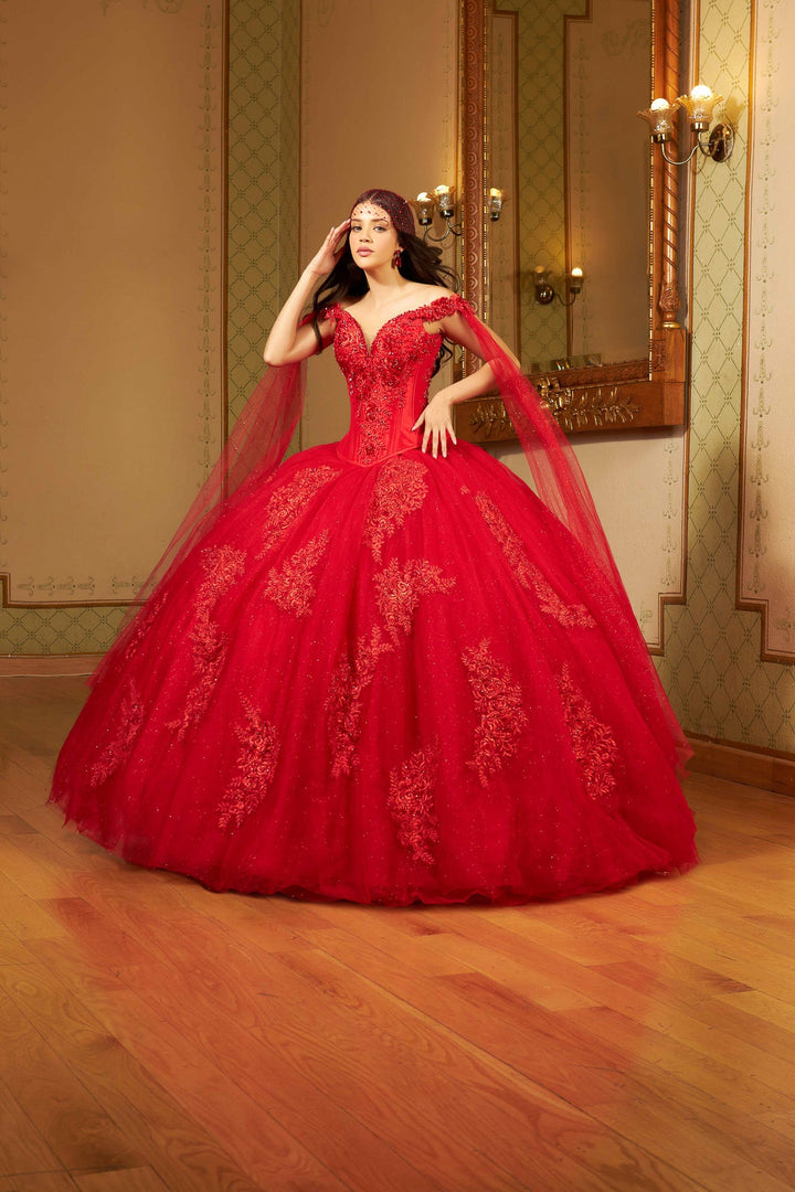 Cape Sleeve Quinceanera Dress by Ragazza D93-593