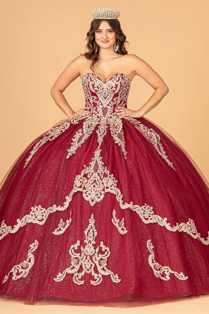 Cape Strapless Glitter Ball Gown by Elizabeth K GL3078