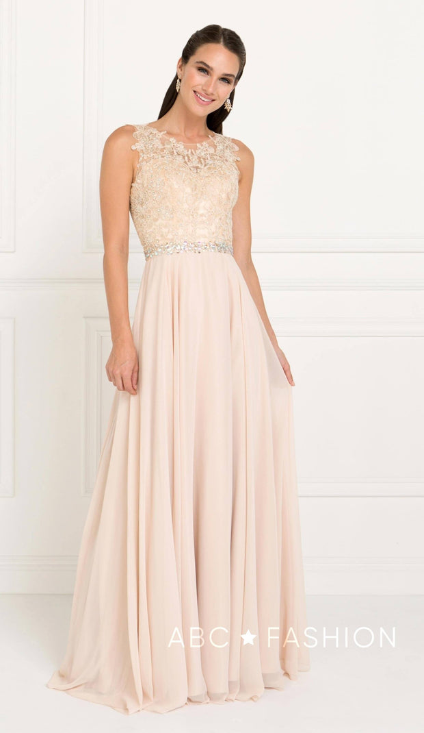 Embellished lace detail chiffon maxi on sale dress