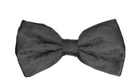 Charcoal Paisley Bow Ties with Matching Pocket Squares-Men's Bow Ties-ABC Fashion