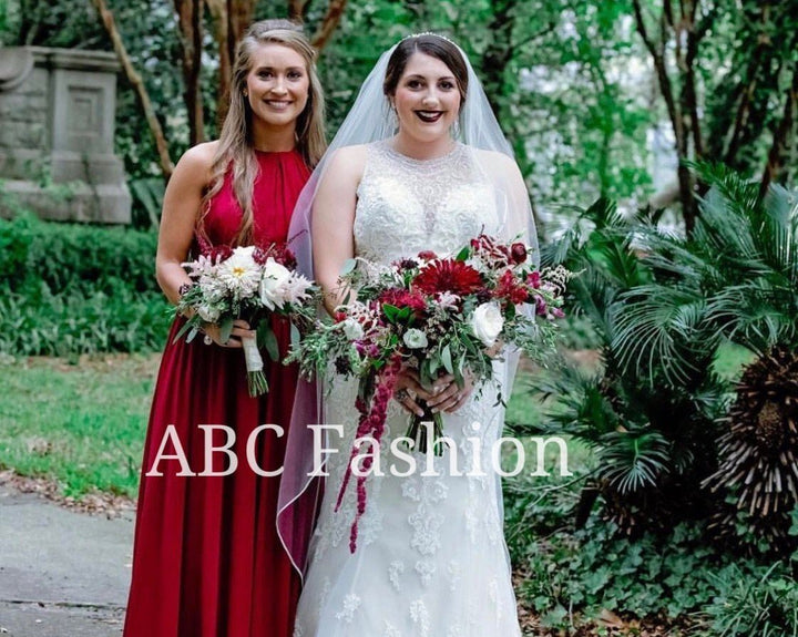 Chiffon High-Neck Ruched Long Navy Dress by Elizabeth K GL1524-Long Formal Dresses-ABC Fashion