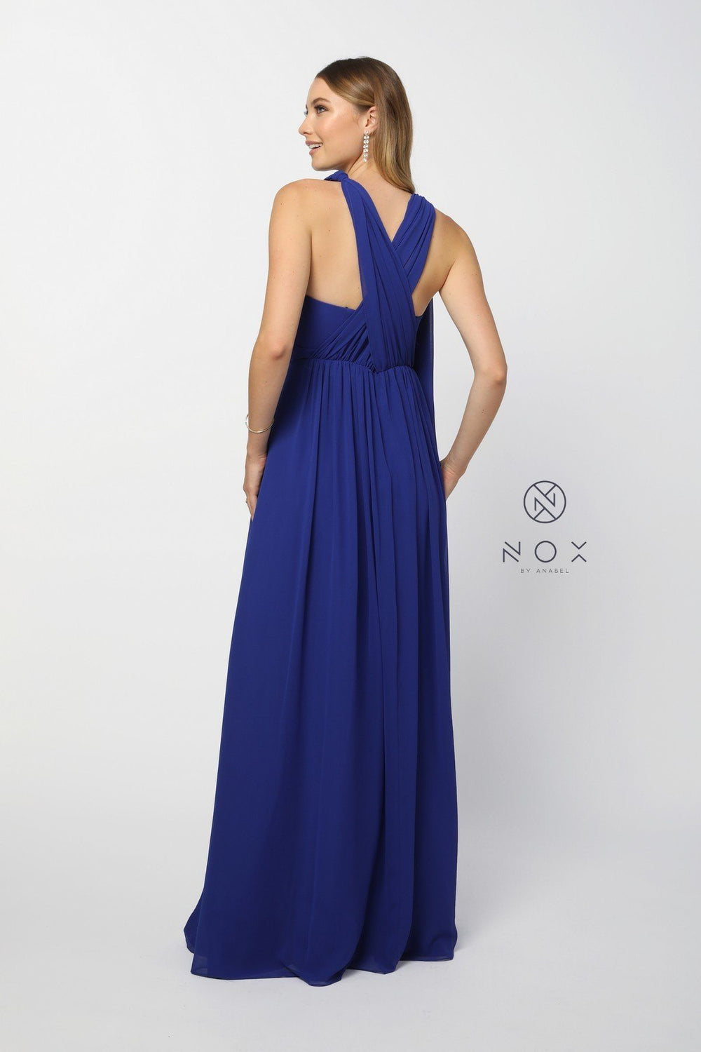Chiffon Long Convertible Sweetheart Dress by Nox Anabel 7124-Long Formal Dresses-ABC Fashion