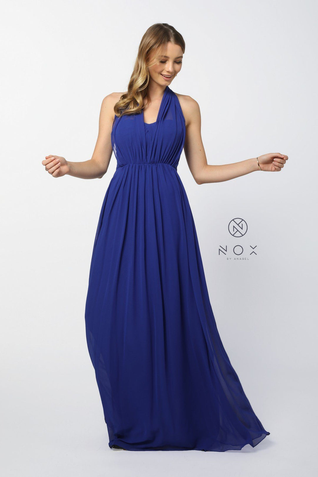 Chiffon Long Convertible Sweetheart Dress by Nox Anabel 7124-Long Formal Dresses-ABC Fashion