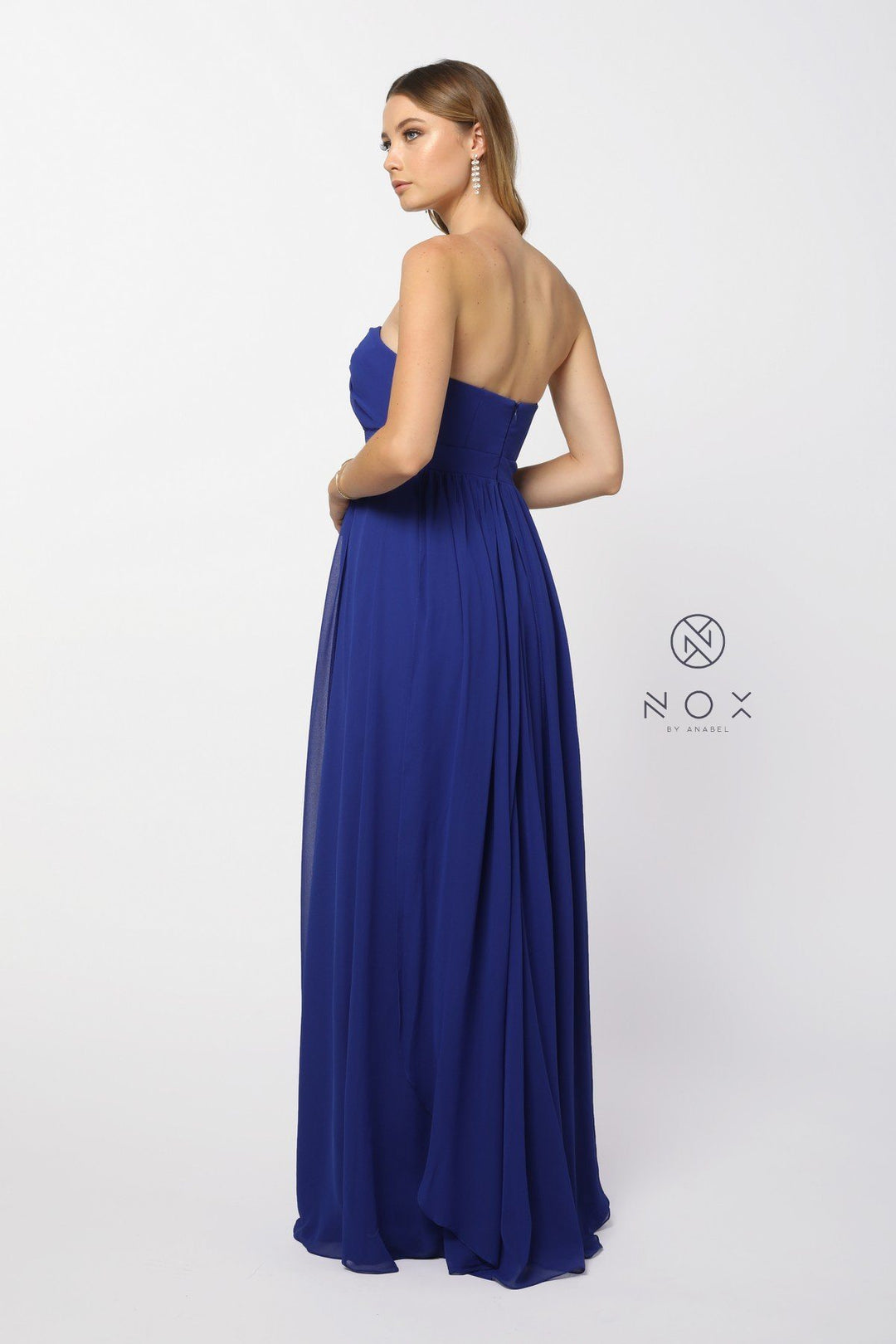 Chiffon Long Convertible Sweetheart Dress by Nox Anabel 7124-Long Formal Dresses-ABC Fashion