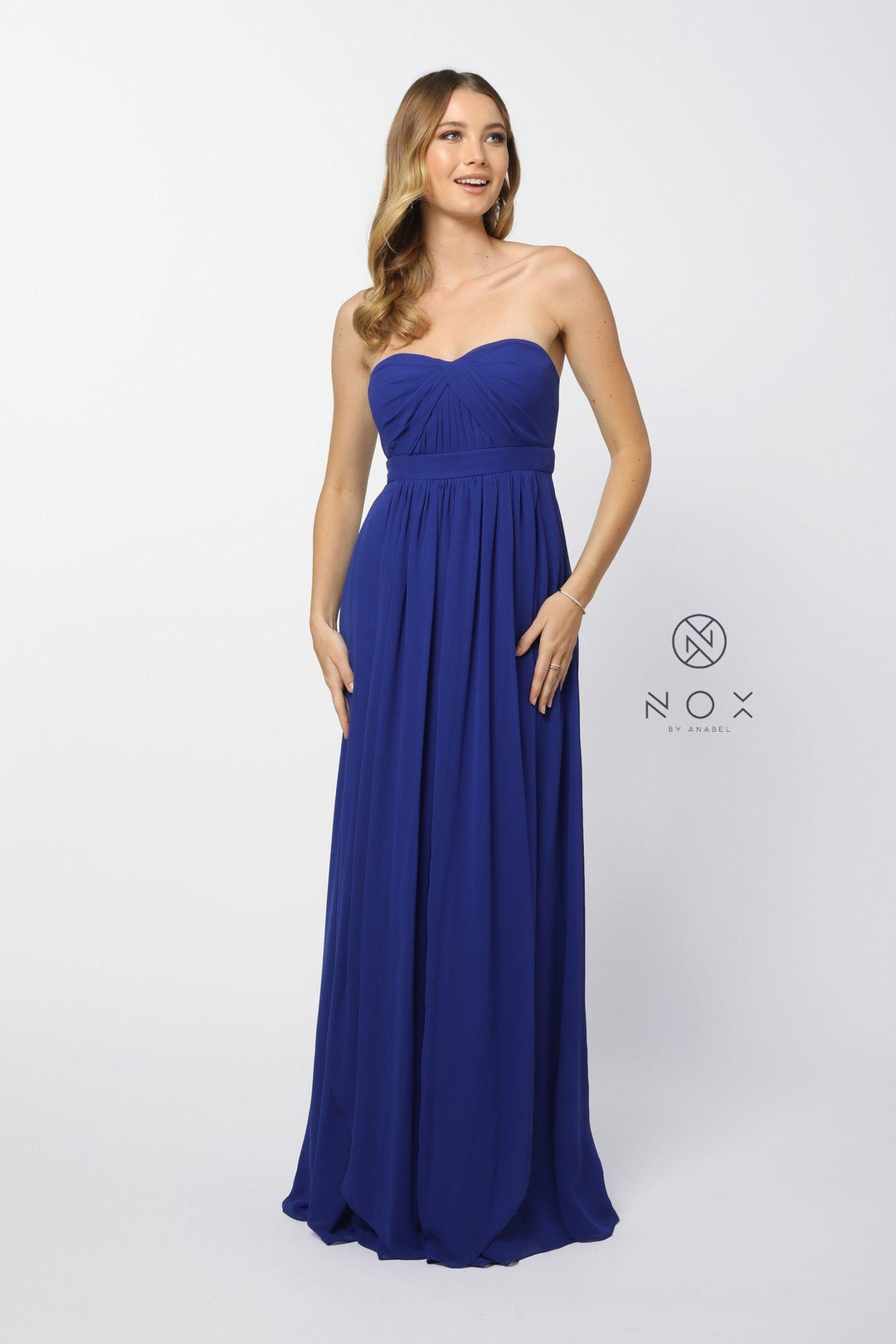 Chiffon Long Convertible Sweetheart Dress by Nox Anabel 7124-Long Formal Dresses-ABC Fashion