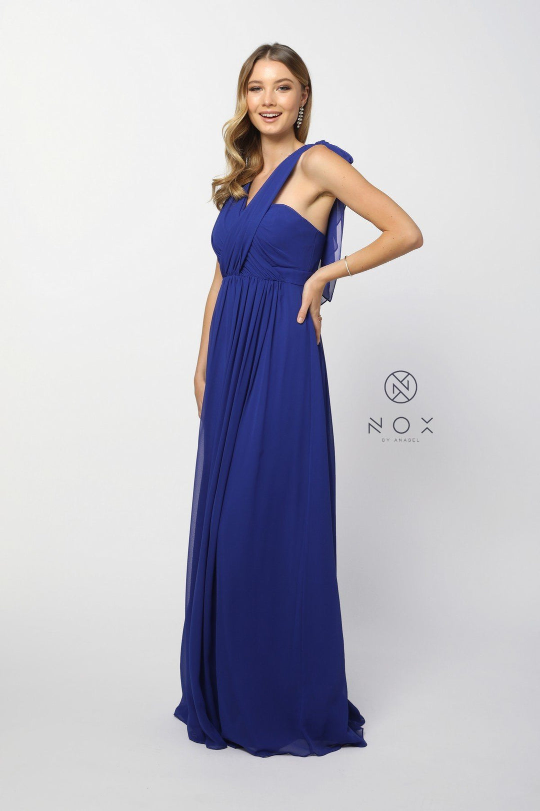 Chiffon Long Convertible Sweetheart Dress by Nox Anabel 7124-Long Formal Dresses-ABC Fashion