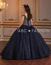 Cold Shoulder Glitter Quinceanera Dress by Fiesta Gowns 56377 (Size 12 - 22)-Quinceanera Dresses-ABC Fashion