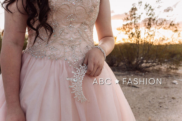 Cold Shoulder Glitter Quinceanera Dress by Fiesta Gowns 56377 (Size 12 - 22)-Quinceanera Dresses-ABC Fashion