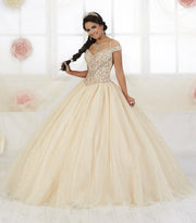 Cold Shoulder Quinceanera Dress by Fiesta Gowns 56360 (Size 14 - 26)-Quinceanera Dresses-ABC Fashion