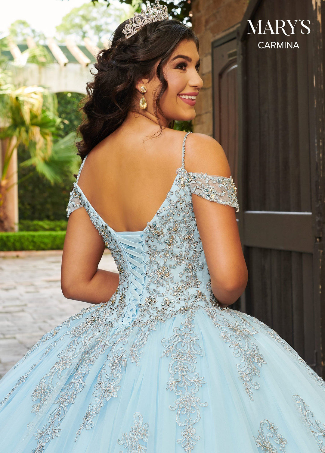 Cold Shoulder Quinceanera Dress by Mary's Bridal MQ1078