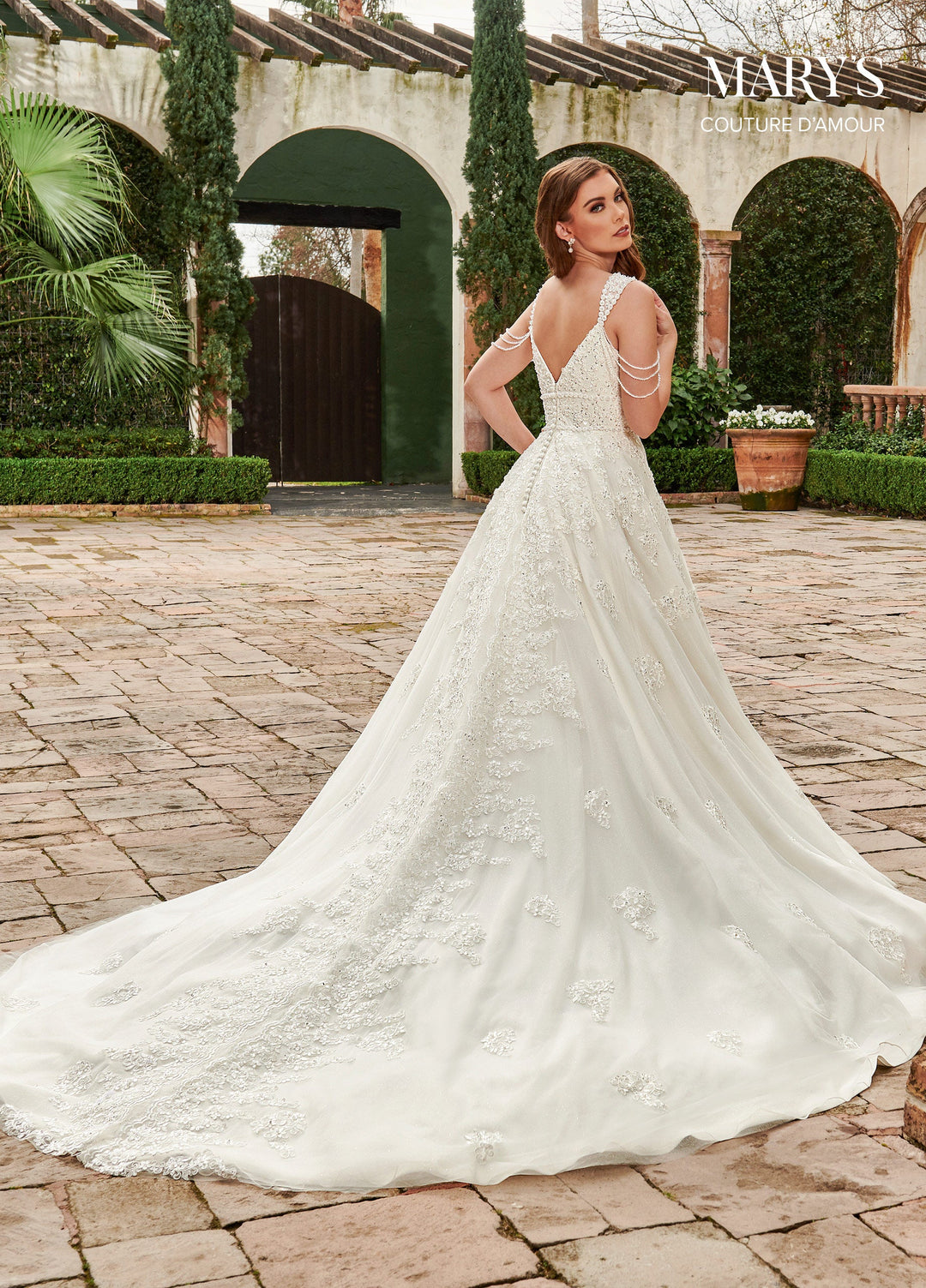 Cold Shoulder Wedding Dress by Mary's Bridal MB4115