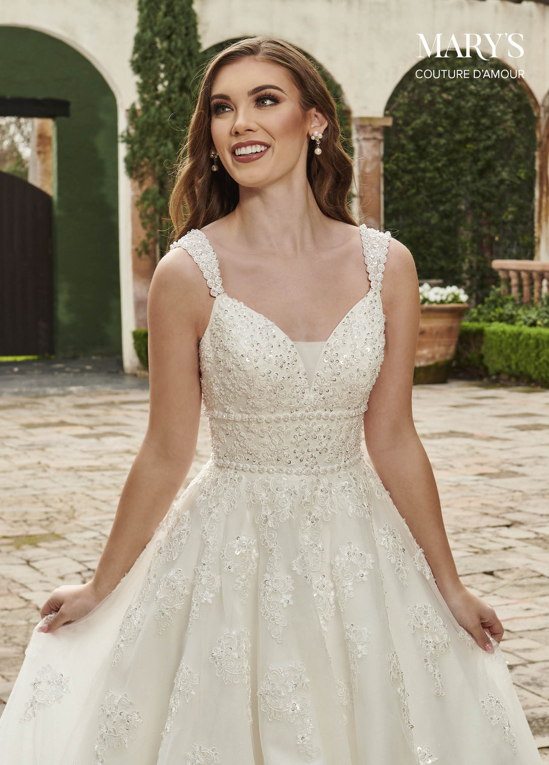 Cold Shoulder Wedding Dress by Mary's Bridal MB4115