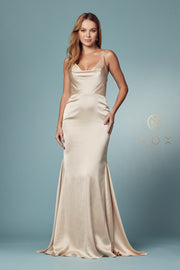 Cowl Neck Sleeveless Mermaid Dress by Nox Anabel R1026