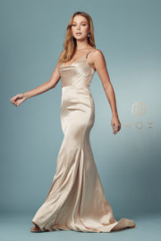 Cowl Neck Sleeveless Mermaid Dress by Nox Anabel R1026