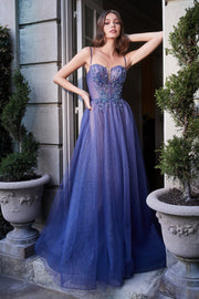 Detachable Puff Sleeve Gown by Cinderella Divine B709