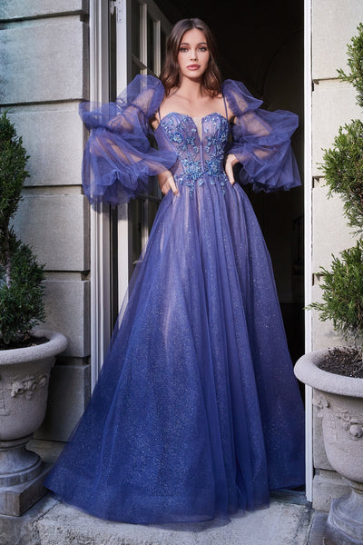 Detachable Puff Sleeve Gown by Cinderella Divine B709 – ABC Fashion