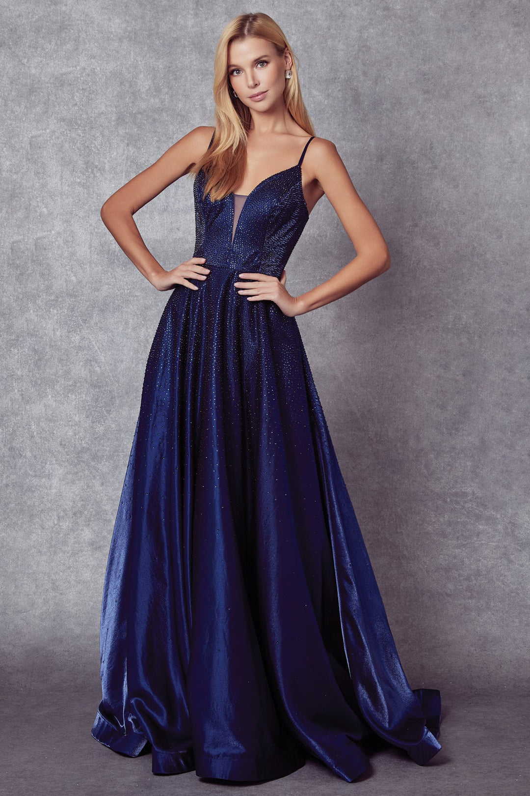 Embellished A-line Sleeveless Gown by Juliet 269