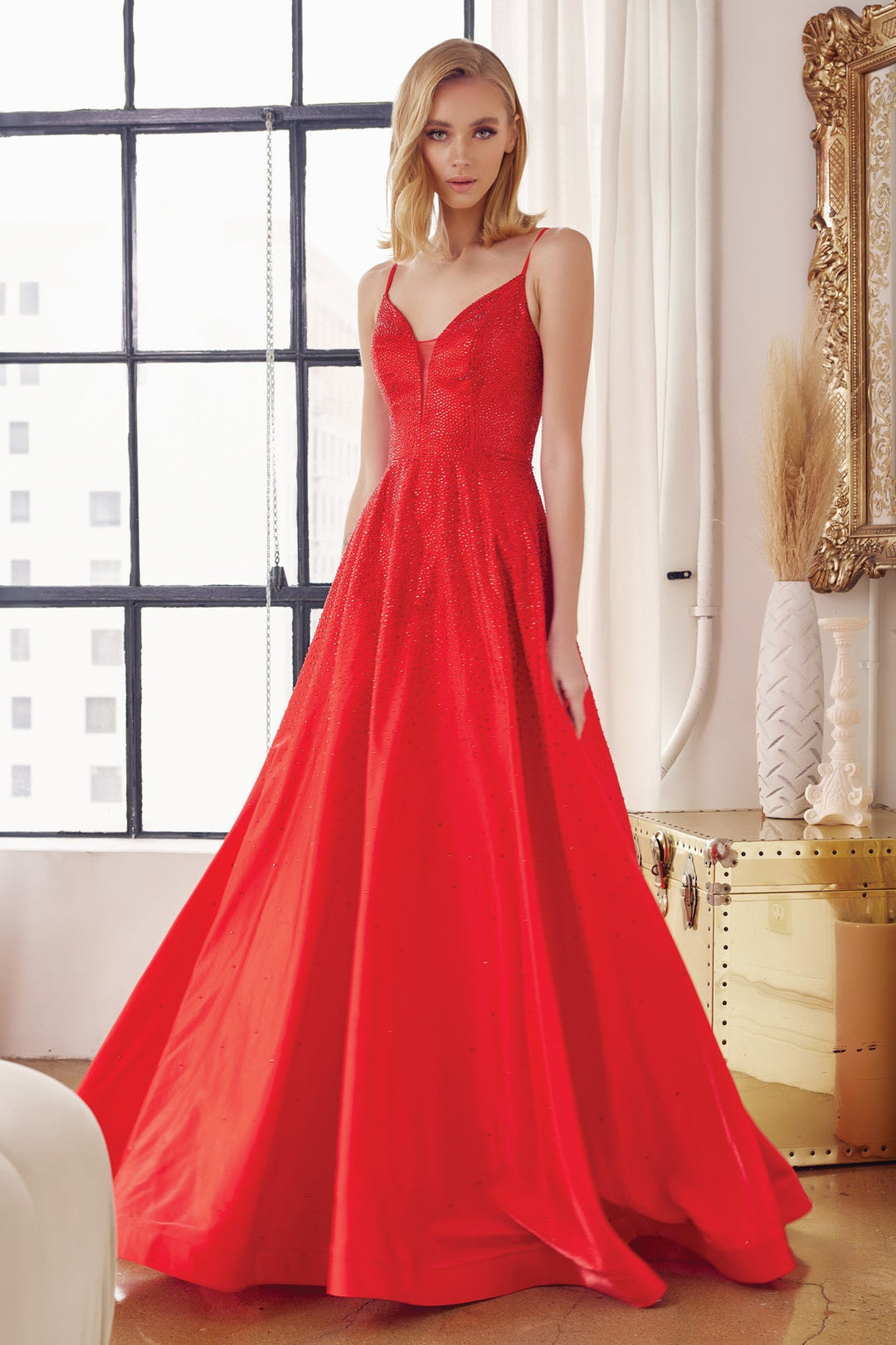 Embellished A-line Sleeveless Gown by Juliet 269