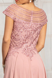 Embellished Cap Sleeve Chiffon Gown by Elizabeth K GL3065
