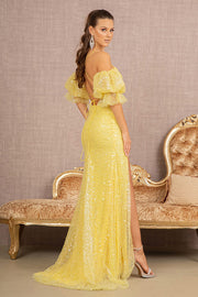 Embellished Fitted Puff Sleeve Gown by GLS Gloria GL3155