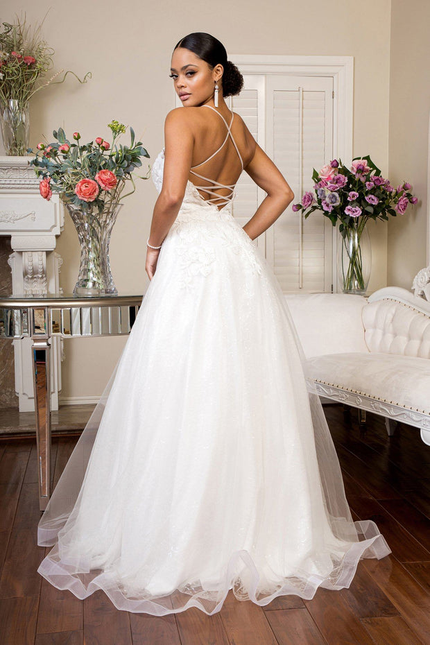 Embellished Lace Up Bridal Gown by Elizabeth K GL1916