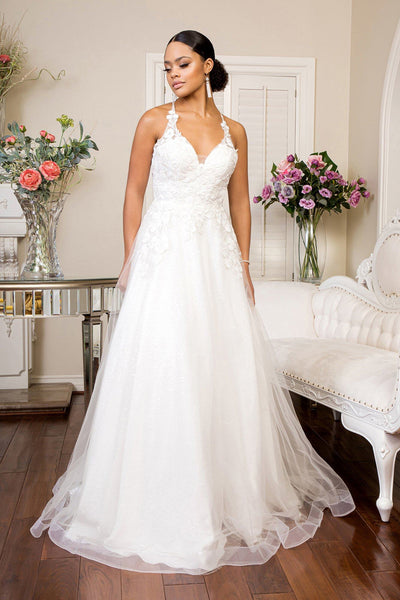 Embellished Lace Up Bridal Gown by Elizabeth K GL1916
