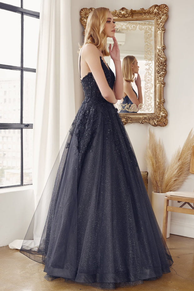 Embellished Long Sleeveless Tulle Dress by Juliet 251 ABC Fashion