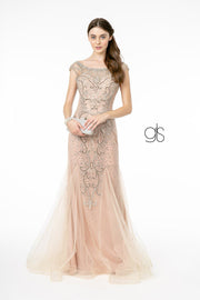 Embellished Mermaid Gown with Corset Back by Elizabeth K GL2945