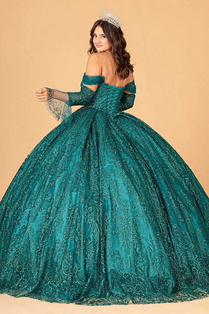 Embellished Off Shoulder Ball Gown by Elizabeth K GL3073