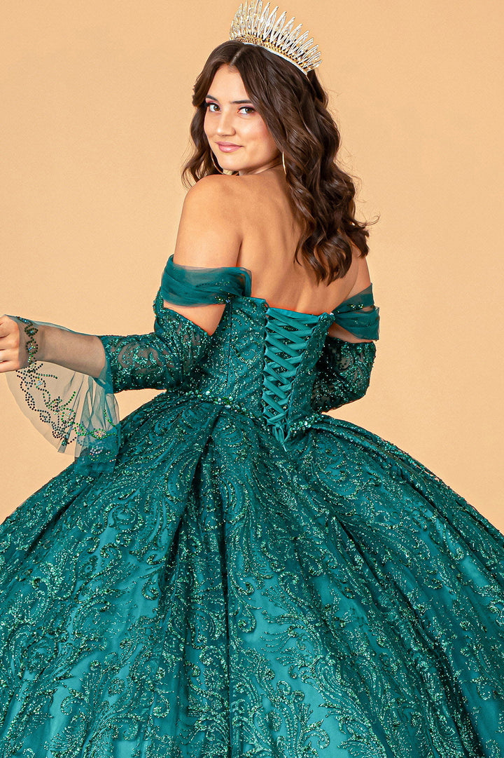 Embellished Off Shoulder Ball Gown by Elizabeth K GL3073