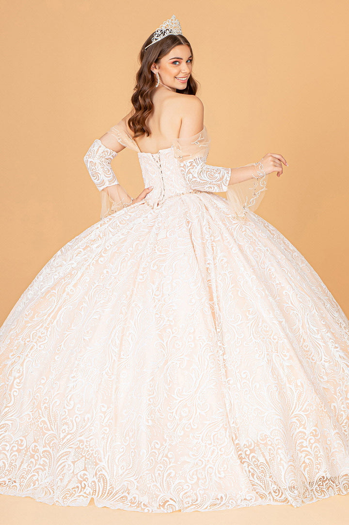 Embellished Off Shoulder Ball Gown by Elizabeth K GL3073