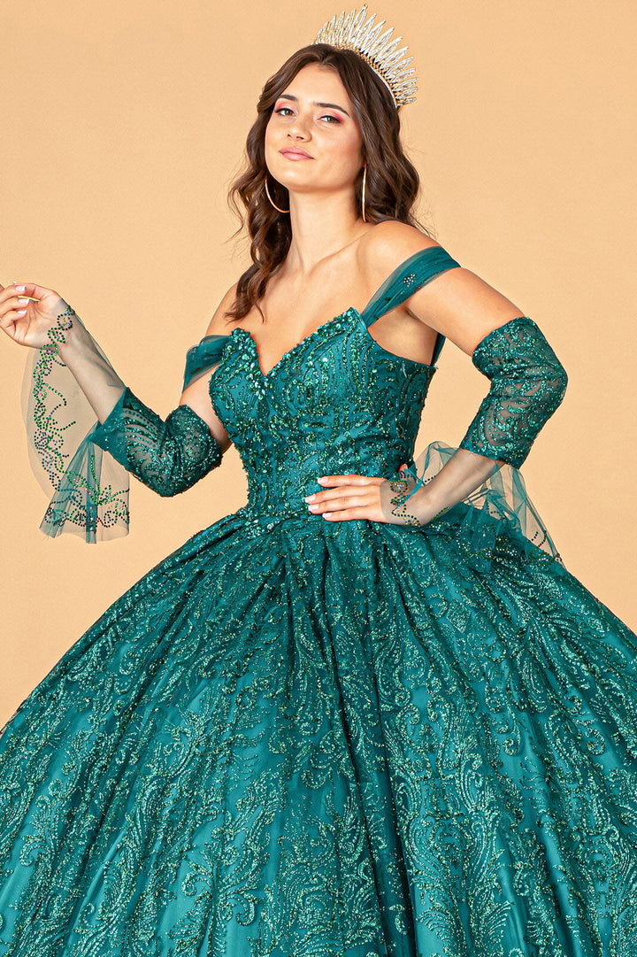 Embellished Off Shoulder Ball Gown by Elizabeth K GL3073