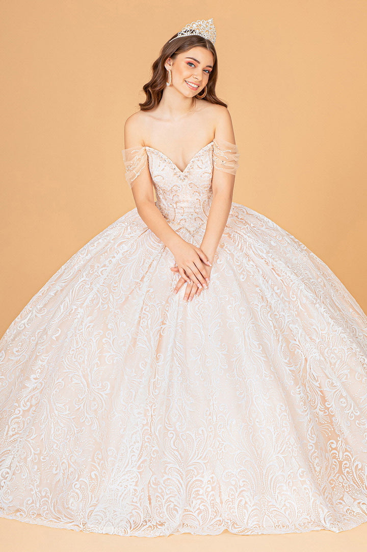 Embellished Off Shoulder Ball Gown by Elizabeth K GL3073