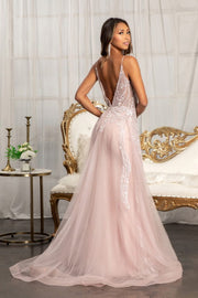 Embellished Overskirt Gown by Elizabeth K GL3043