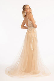 Embellished Overskirt Gown by Elizabeth K GL3043