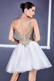 Embellished Short Tulle Dress by Cinderella Divine 9239