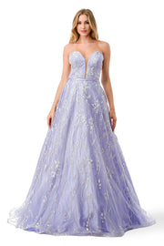 Embellished Strapless Sweetheart Gown by Coya L2774B