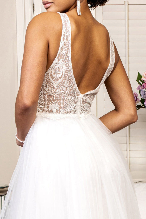 Embellished V-Neck Wedding Dress by Elizabeth K GL1901